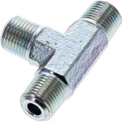 1/8'' NPT Buitendraad Verzinkt Stalen T-stuk 345 Bar - Hydrauliek - FL3T-M-EZ-018N