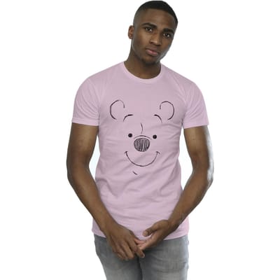 Disney Heren Winnie De Poeh Winnie De Poeh Gezicht T-Shirt (Baby Roze)