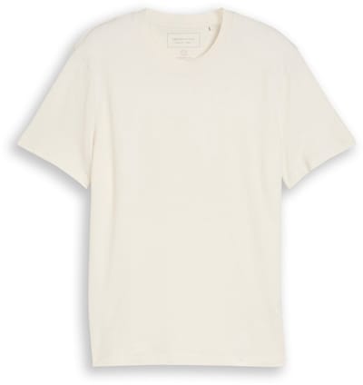 Tom Tailor Denim - T-shirt van katoenen badstof - Maat XS - Wool White