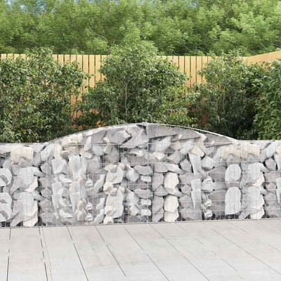 vidaXL - Schanskorven - 8 - st - gewelfd - 400x30x100/120 - cm - ijzer