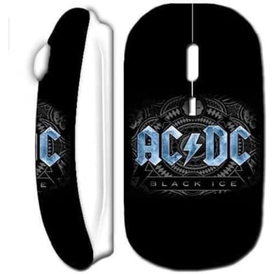 Souris Sans Fil - Acdc - Logo Blanc - USB Wifi - Compatible Mac et PC - Design Rock N Roll