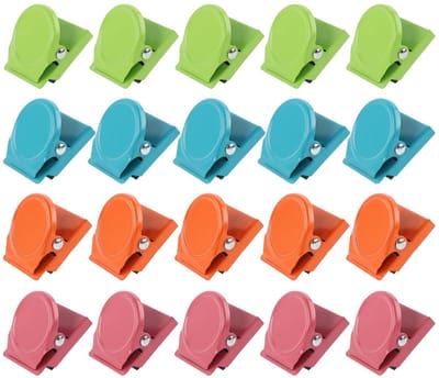 20 stuks, meerkleurig, metalen magneetclips, magnetische metalen klemmen voor koelkast, whiteboard, muur, magnetische memo, notitie-clip