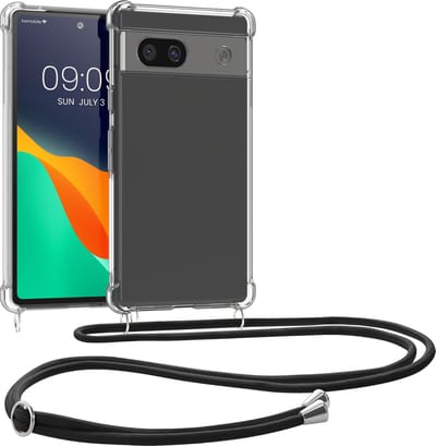 kwmobile telefoonhoesje geschikt voor Google Pixel 8a - Hoesje met telefoonkoord - Back cover in transparant / zwart