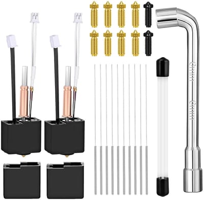 Complete Onderhoudsset voor Anycubic Kobra 3 Series: 2 Hotends, 10 Nozzles en Gereedschap voor 3D-printers