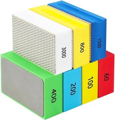 Diamant Polijstpads - Schuurblokken Set - Nat Droog Gebruik - 7 Fijne Korrels - 9.5 x 5.5 x 3 cm