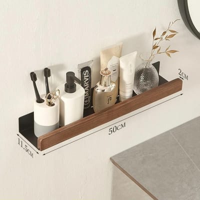Badkamerplank Zonder Boren Opbergrek Massief Hout Badkamerplanken Zonder Boren Houten Plank Wandmontage Douche Toilet Organizer