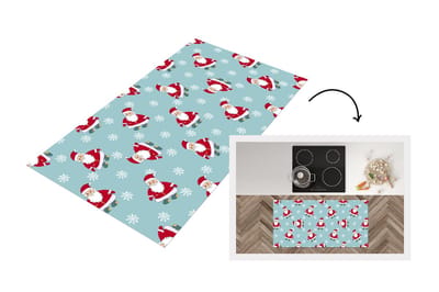 Keukenloper - Loper keuken - Kerstman - Sneeuwvlok - Patronen - Kerst - 120x60 cm - Keukenloper vinyl
