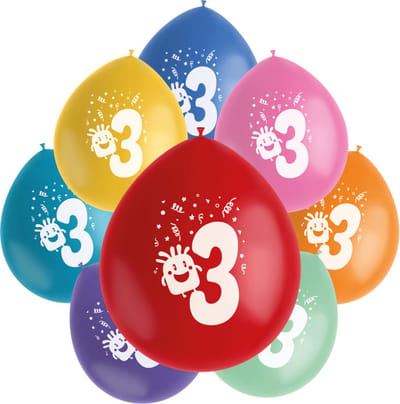 Folat - Ballonnen Color Pop Monsters 3 Jaar 23 cm - 8 stuks