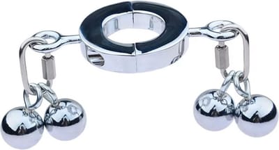Extreem penis en scrotum gewicht - Vertraagd klaarkomen - Trainer - Metaal - 450 gram - One size