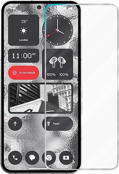 Cadorabo Screenprotector geschikt voor Nothing 2 - Pantser film Beschermende film in KRISTALHELDER Geharde (Tempered) display beschermglas in 9H hardheid met 3D Touch