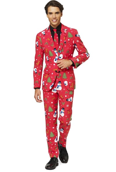 OppoSuits Christmaster - Heren Kerst Kostuum - Rood - Kerstpak - Maat 54