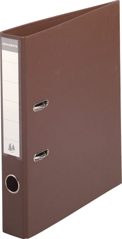 Exacompta 10x Prem'Touch® PVC Ordner met hefboom - rug 50 mm - A4 - Kastanjebruin - 53546E