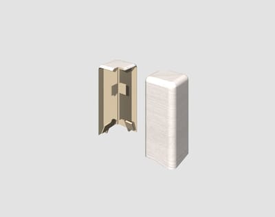 EGGER buitenhoekelement voor 6 cm plinten KUBUS Eiken wit