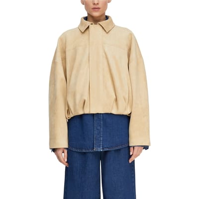 Korte faux fluwelen jas dames COMMA
