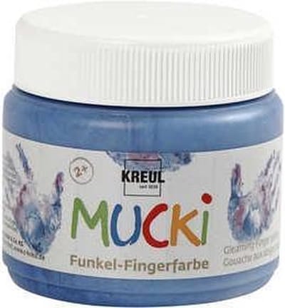 Mucki Vingerverf, metallic blauw, 150 ml/ 1 Doosje