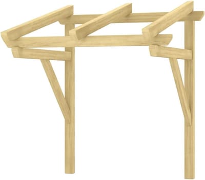 Houten Afdak - Terrasoverkapping Balkonluifel - Bescherming Buitenruimte - Massief Geïmpregneerd Grenen - 100x100x100 cm - Bruin