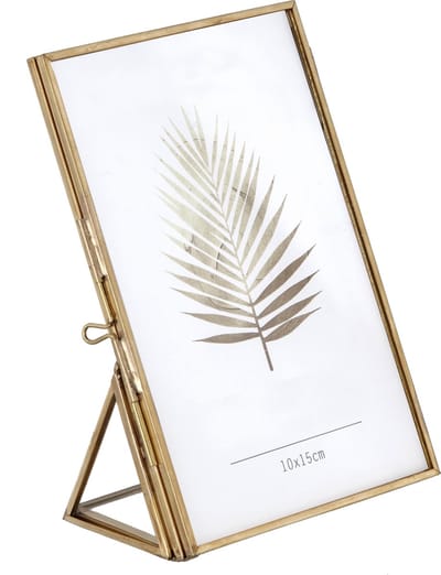 Fotolijstje Goud 10x15 cm (A6) - Met standaard - Wissellijst Glas Staand - Goudkleurig