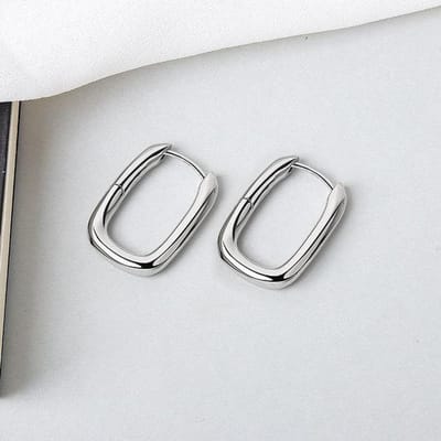 Voorkom Allergie Authentiek 925 Sterling Zilver Oorbellen Bedel Vrouwen Trendy Sieraden Vintage Eenvoudig O-vormig Feestaccessoires Cadeau
