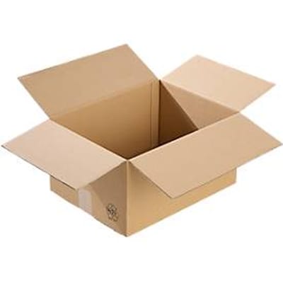 Verpakkingsdozen van golfkarton, B 392 x D 392 x H 200 mm, rechthoekig