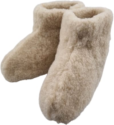 Wollen sloffen - echt schapenwol - heerlijk warm - hoog model - beige in maat 37