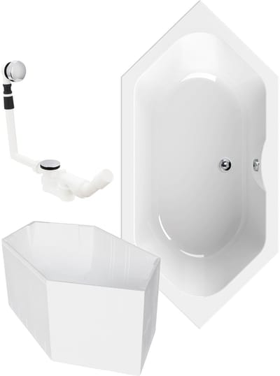 Calmwaters Exclusive - Badkuip - 190 x 90 cm - Set badkuipdragers