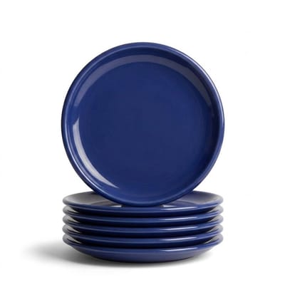 Royal Boch Boerenblauw Gebaksbord Donkerblauw 16cm set van 6