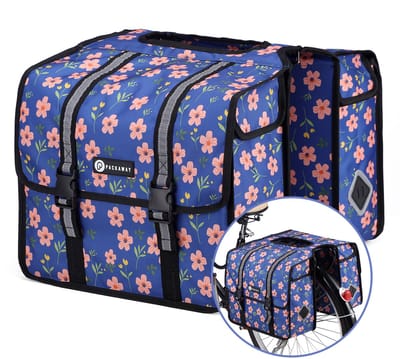Packaway Dubbele Fietstassen - Waterdichte Fietstassen Elektrische Fiets - 36 Liter - Bleu Blossom