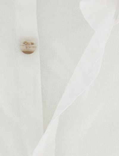 Witte linnen Ledub overhemd Modern Fit