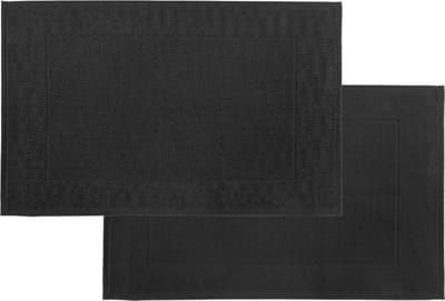 Tiseco Home Studio - Badmat DELUX - SET/2 - 100% katoen - 750 g/m² - superzacht en zeer absorberend - Rechthoek - 50x80 cm - Zwart