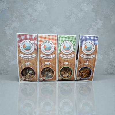 Cooka’s Cookies - Voordeelpak Hondensnacks – Lamb, Beef, Boar & Duck Nuggets – 100% natuurlijke vleessnacks met 70% spiervlees & 30% gemalen botten – eiwitrijke hondenkoekjes boordevol mineralen.