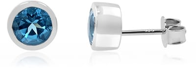 Cavill - 925 Sterling Zilver Oorbellen - 1,8 ct Blauwe Topaas - Marambaia Ronde Briljantslijpsel - Gerhodineerd - Elegante Braziliaanse Sieraden