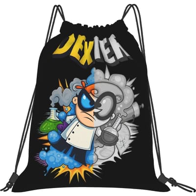 Custom Dexter's Experimentele Avontuur Trekkoord Rugzak Dames Heren Sport Gym Zakrugzak Draagbare Komedie Trainingszak Zak One Size