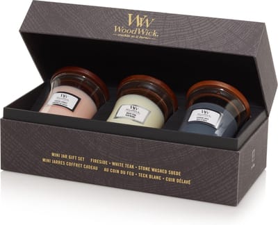 WoodWick Hourglass Geurkaars Deluxe Cadeauset - 3 Mini - Floral - 60 branduren