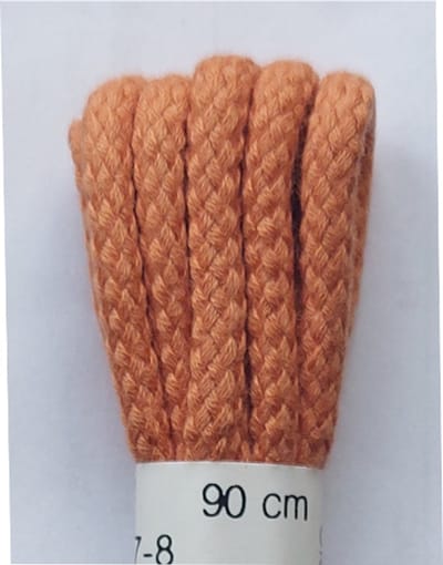 Ronilux Veter - Licht Oranje - Rond - Koord Veters - Lengte 90 cm - Dikte 4 mm - Schoenveter