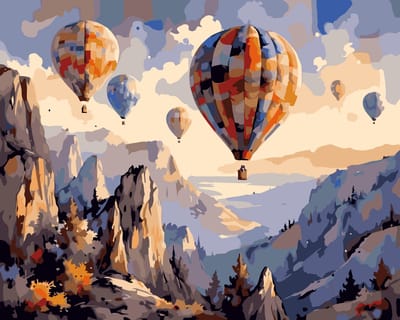 Untamed - Paint by numbers – schilderen op nummer – DIY decoratie – Luchtballonnen landschap – Over the Quiet Valley