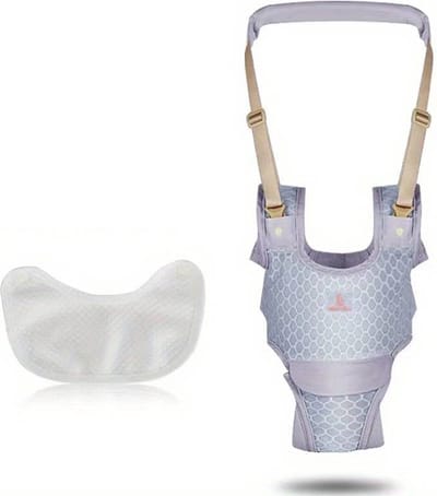 DW4Trading Verstelbaar Baby Leren Lopen Harnas met Handvat Paars Grijs - Kind Veiligheidsharnas - Jumper Geschikt Vanaf 7-24 Maanden
