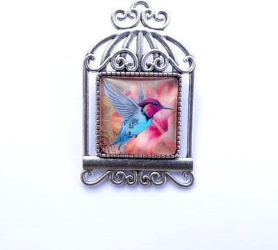2 Love it Vogelkooi Peach - Broche - Lood & Nikkelvrij