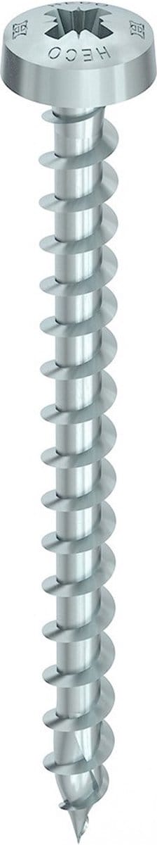 HECO TOPIX-Plus spaanplaatschroef 5,0x60mm - cilinderkop - verzinkt - voldraad - PZD 2 - 60933 (Per 200 stuks)