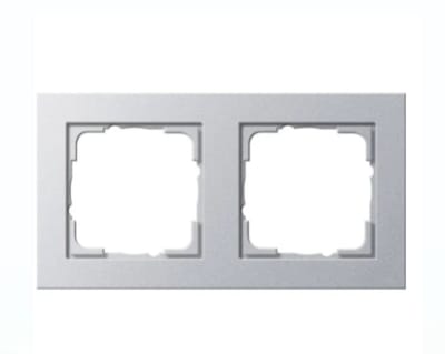 Gira E2 Afdekraam 2-voudig - Aluminium mat (System 55) - Schakelmateriaal - 021225