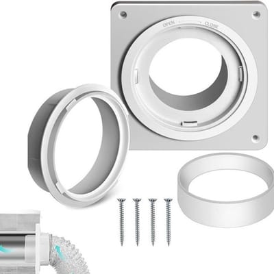 KZQ Aansluitset voor de afvoer van een airconditioner - Aansluiting voor de afvoer van een wasdroger - Diameter van 4 inch - Set voor draagbare airconditioners - Inclusief aansluitingen - Geschikt voor wasdrogers en airconditioners - Wit