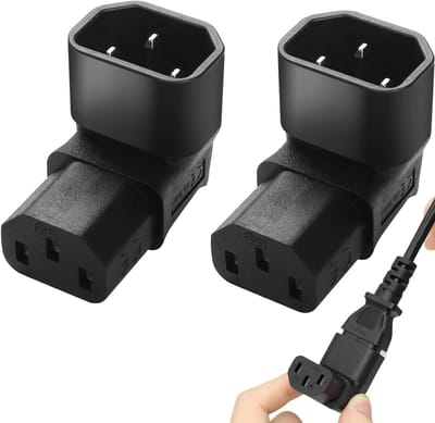 Apparaatstekkeradapter C14 naar C13 90 graden hoek 3-pins 250V 10A snoer PDU Computer HDTV