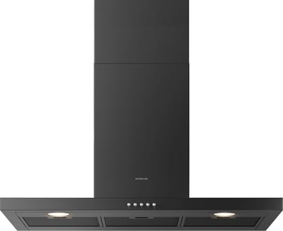 Inventum AKB9005ZWA platte wandschouw afzuigkap 90 cm - Afzuigcapaciteit 645 m3/h - Geschikt voor open keuken - 3 standen - Ledspots - Luchtafvoer en recirculatie - Zwart