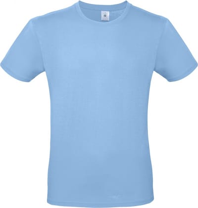 B&C Exact 150 Heren/Unisex Korte Mouwen T-Shirt - Hemelsblauw - Small
