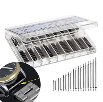 Set van 360 Stuks Horloge Pinnen - van 8 tot en met 25 mm - Horloges Armband RVS Pinnen - Horloge pin - Horloge accessoires - LOUZIR