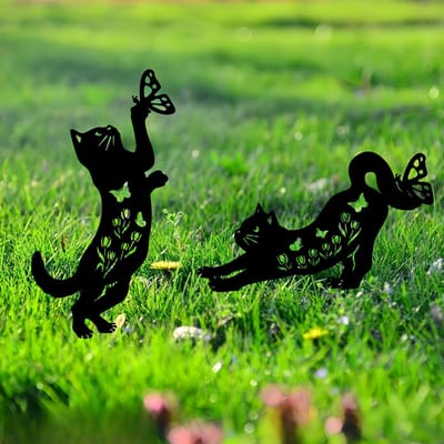 Unyqoos ® Betoverende Metalen Kattenbeelden voor Tuin en Terras - Unieke Outdoor Decoratie