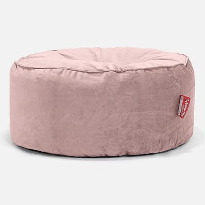 Ronde Fluweel Poef Zitzak 65cm - Voetenbank of Extra Zitplaats in Roze