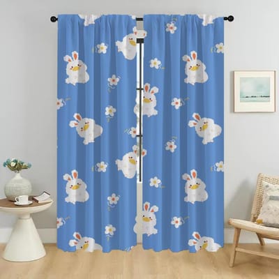 Konijn Halloween Decoratie Anti-muggengordijnen voor Woonkamer Gordijn Shades Tule voor Slaapkamer Scheidingsgordijnen 2 Stuks W50xH70cmx2pcs-CL