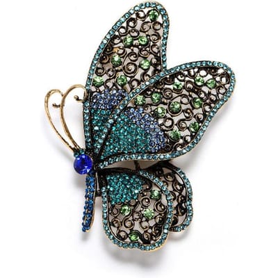Creatieve Strass Vlinder Broche Dames Temperament Mode Jas Speld Accessoires Overdreven Speld Sieraden Accessoires gray