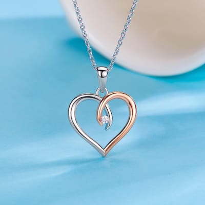 S925 Sterling Zilver Perzik Hart Ingelegde Diamant Temperament Ketting Vrouwelijke Hart Diamant Kleur Gouden Hanger Valentijnsdag Cadeau white