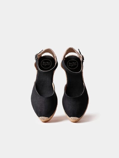 Espadrilles met sleehak van jute en gesp | CALDES